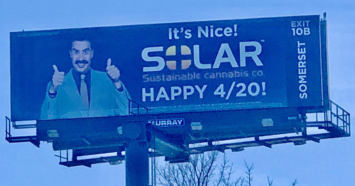 Borat Cohen billboard right of publicity violation cannabis advertisement